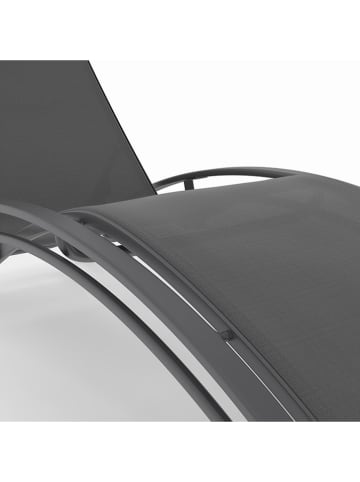 Inkazen 2er-Set: Gartenliegen in Anthrazit - (L)185 x (B)50 x (H)58 cm
