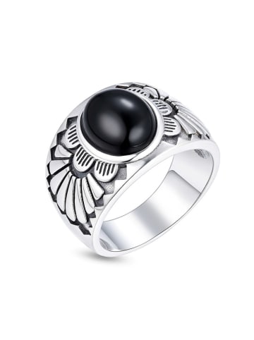 Uomo Zilveren ring met edelstenen
