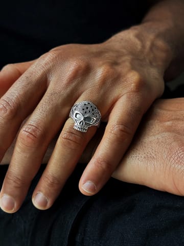 Uomo Zilveren ring met edelstenen