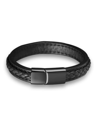 Uomo Leren armband zwart