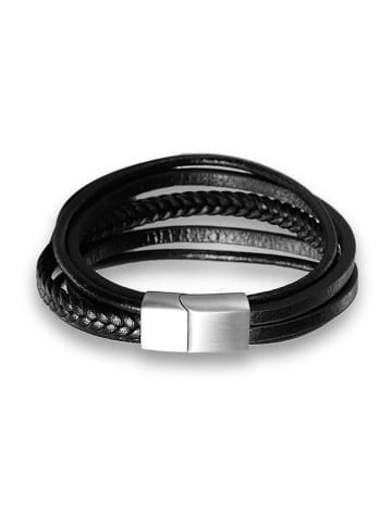 Uomo Leder-Armband in Schwarz