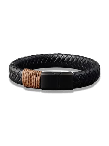Uomo Leren armband zwart