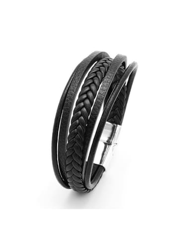 Uomo Leder-Armband in Schwarz