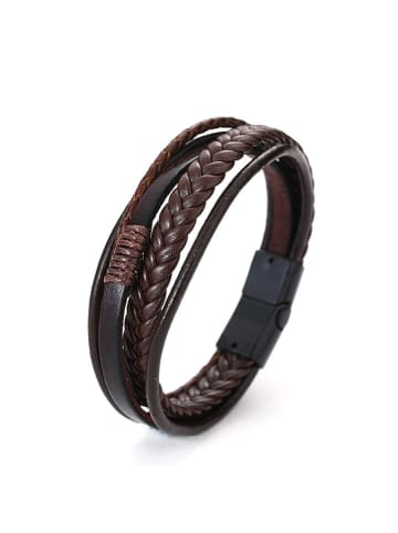 Uomo Armband zwart/bruin