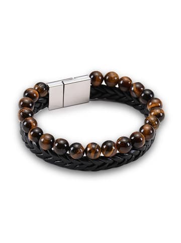Uomo Leder-Armband mit Edelsteinen