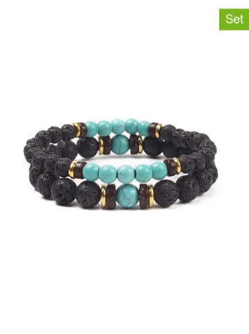 Uomo 2er-Set: Armbänder mit Edelsteinen