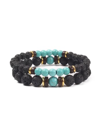 Uomo 2er-Set: Armbänder mit Edelsteinen