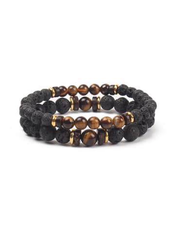 Uomo 2er-Set: Armbänder mit Edelsteinen