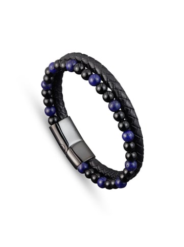 Uomo Leren armband met edelstenen