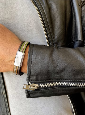 Uomo Leren armband bruin/lichtbruin