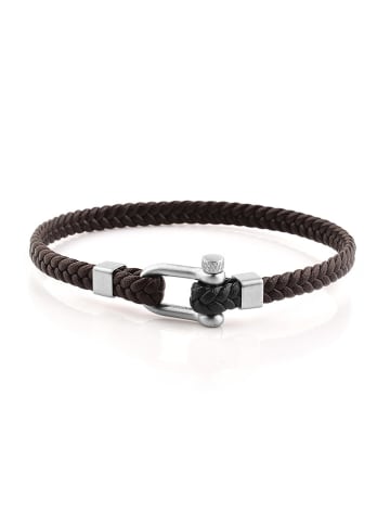 Uomo Leren armband bruin