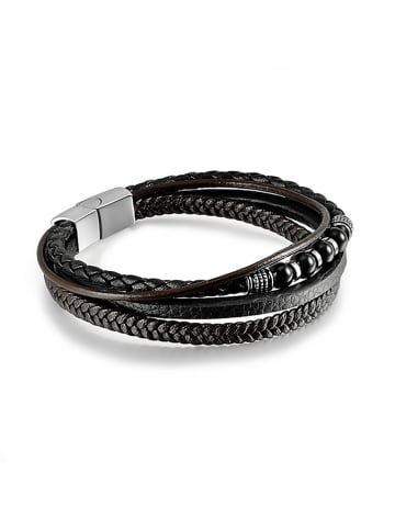 Uomo Leder-Armband mit Edelsteinen