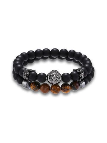 Uomo 2-delige set: armbanden met edelstenen