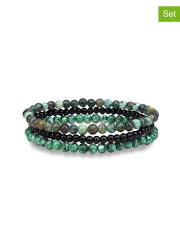 Uomo 3er-Set: Armbänder mit Edelsteinen