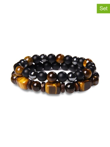 Uomo 2er-Set: Armbänder mit Edelsteinen