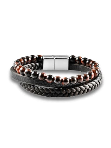 Uomo Leder-Armband mit Edelsteinen