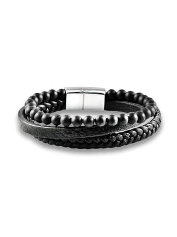 Uomo Leder-Armband in Schwarz