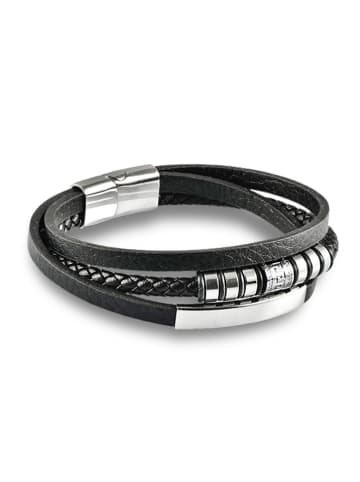 Uomo Leder-Armband in Schwarz