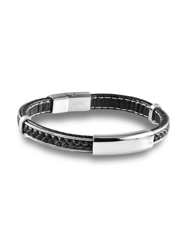Uomo Leren armband zwart