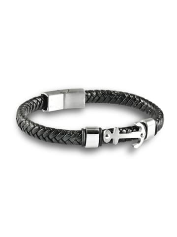 Uomo Leder-Armband in Schwarz