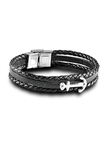 Uomo Leder-Armband in Schwarz