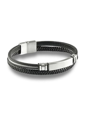 Uomo Leder-Armband in Schwarz