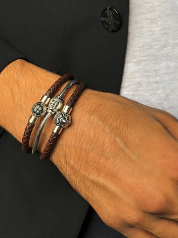 Uomo Leder-Armband in Braun