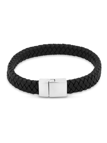 Uomo Leren armband zwart
