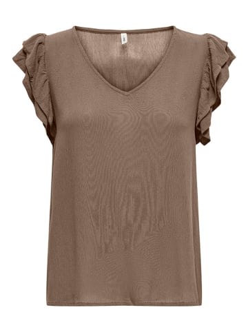 ONLY Bluse "Chiara" in Hellbraun/ Grau