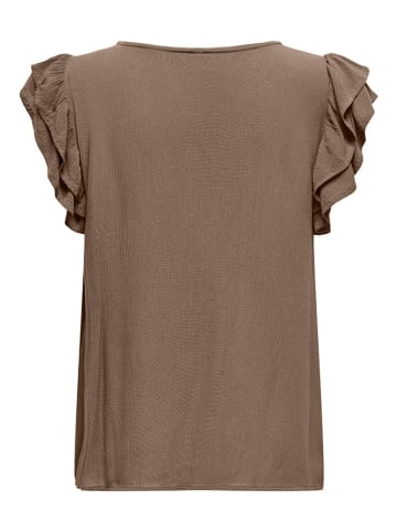 ONLY Bluse "Chiara" in Hellbraun/ Grau