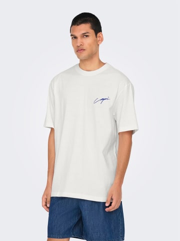 ONLY & SONS Shirt "Milo" in Weiß/ Blau