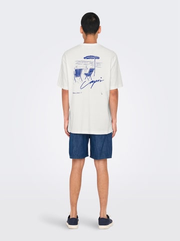 ONLY & SONS Shirt "Milo" in Weiß/ Blau