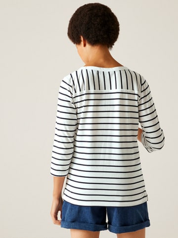 Regatta Longsleeve "Baylette II" in Weiß/ Dunkelblau