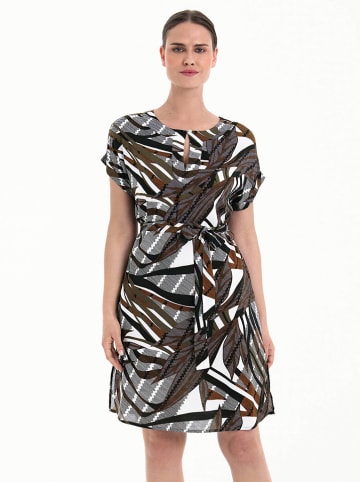 Anita Kleid in Schwarz/ Braun/ Weiß