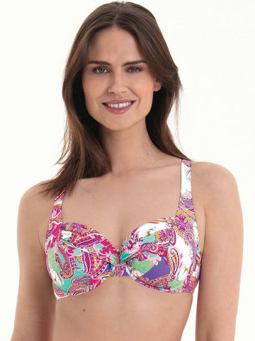 Anita Bikini-Oberteil in Pink/ Weiß/ Türkis