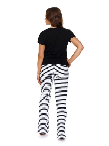 Doctor Nap Pyjama in Schwarz/ Weiß