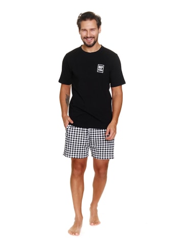 Doctor Nap Pyjama in Schwarz/ Weiß
