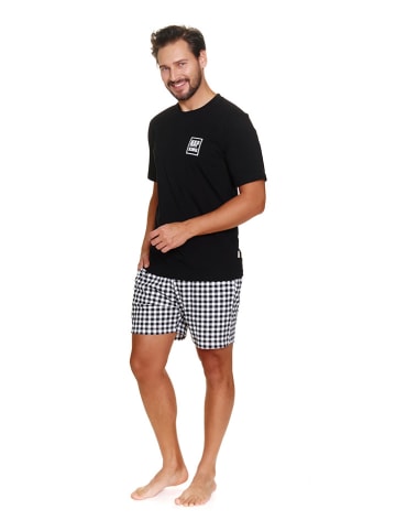 Doctor Nap Pyjama in Schwarz/ Weiß