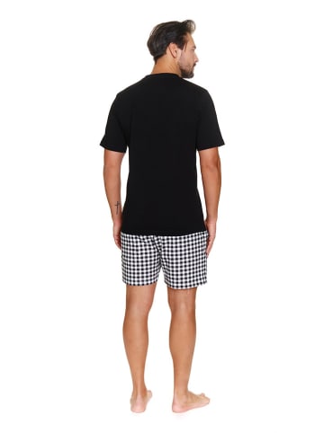 Doctor Nap Pyjama in Schwarz/ Weiß