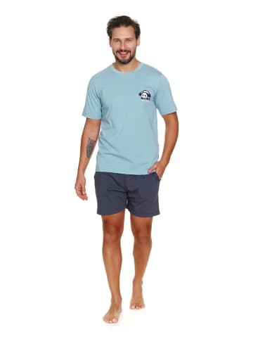 Doctor Nap Pyjama in Hellblau/ Anthrazit