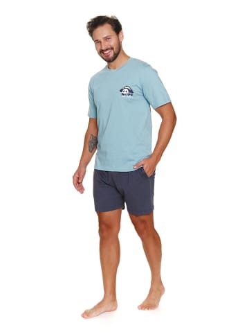 Doctor Nap Pyjama in Hellblau/ Anthrazit