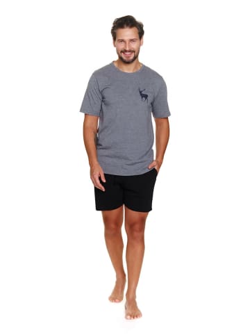 Doctor Nap Pyjama in Grau/ Schwarz