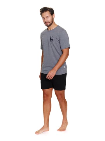 Doctor Nap Pyjama in Grau/ Schwarz