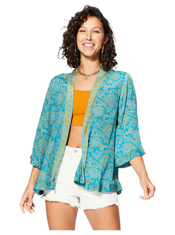Ipanima Kimono in Türkis/ Gelb/ Weiß