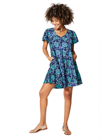 Ipanima Kleid in Dunkelblau/ Türkis/ Weiß