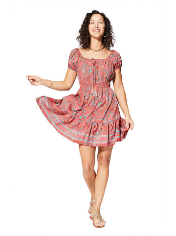 Ipanima Kleid in Rot/ Türkis