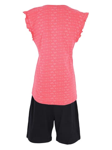 COTONELLA Pyjama in Pink/ Schwarz