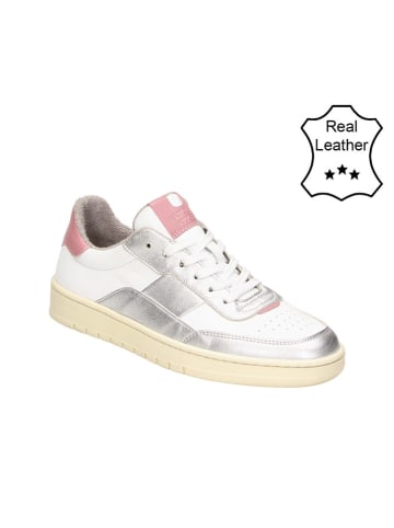 Bullboxer Leder-Sneakers in Weiß/ Silber