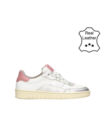 Bullboxer Leder-Sneakers in Weiß/ Silber