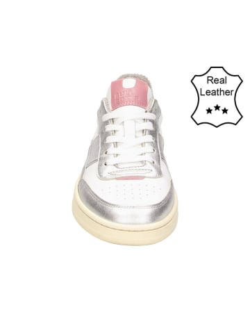 Bullboxer Leder-Sneakers in Weiß/ Silber